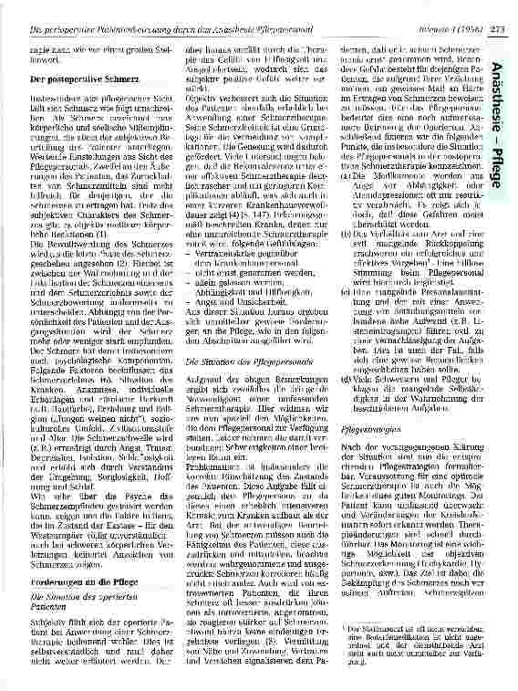 Vorschauseite 2: Die perioperative Patientenbetreuung durch das Anästhesie-Pflegepersonal unter besonderer Berücksichtigung der Schmerztherapie