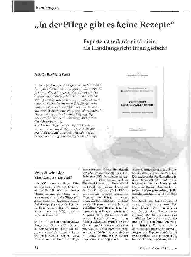 Vorschauseite 1: In der Pflege gibt es keine Rezepte