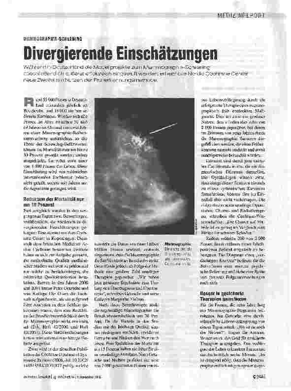 Vorschauseite 1: Divergierende Einschätzungen