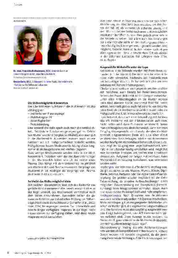 Vorschauseite 2: Medikamente in der Stillzeit: Verträglichkeit individuell prüfen