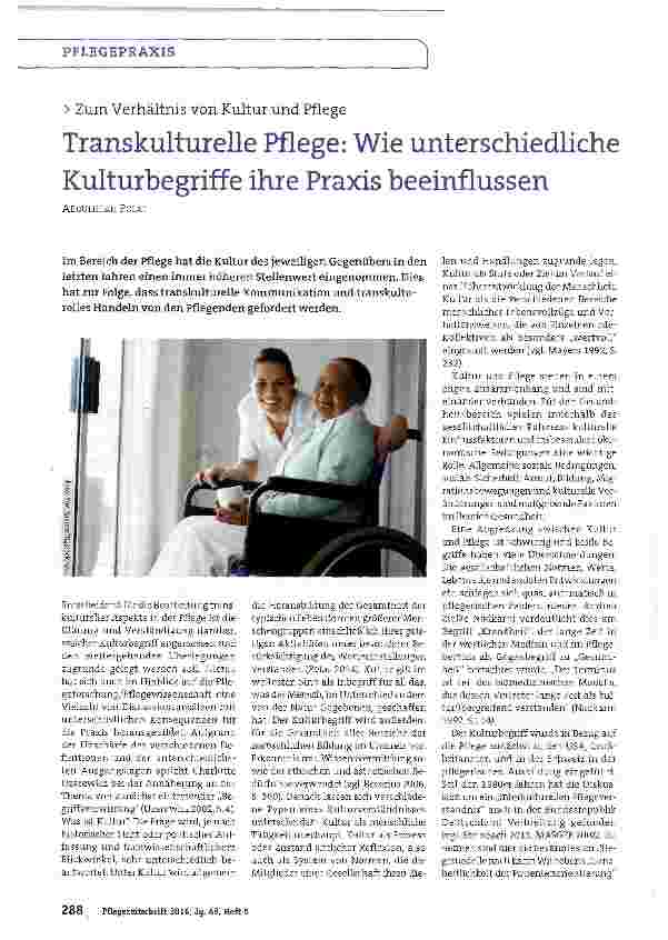 Vorschauseite 1: Transkulturelle Pflege: Wie unterschiedliche Kulturbegriffe ihre Praxis beeinflussen