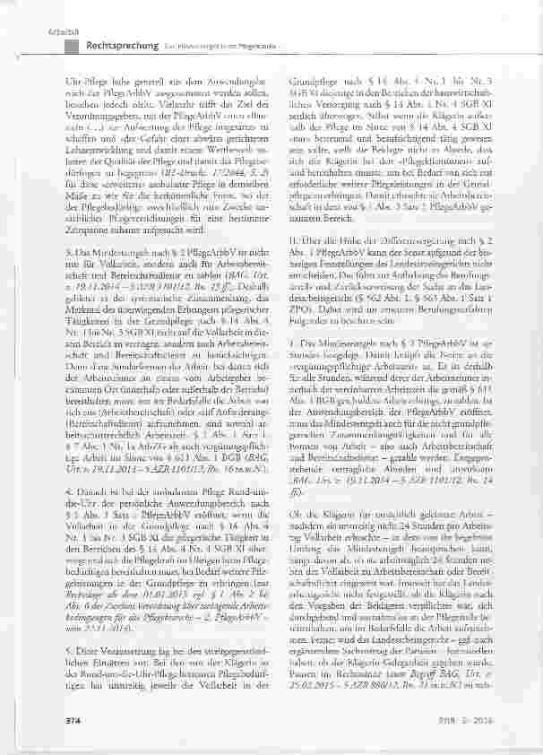 Vorschauseite 4: Zum Mindestentgelt in der Pflegebranche