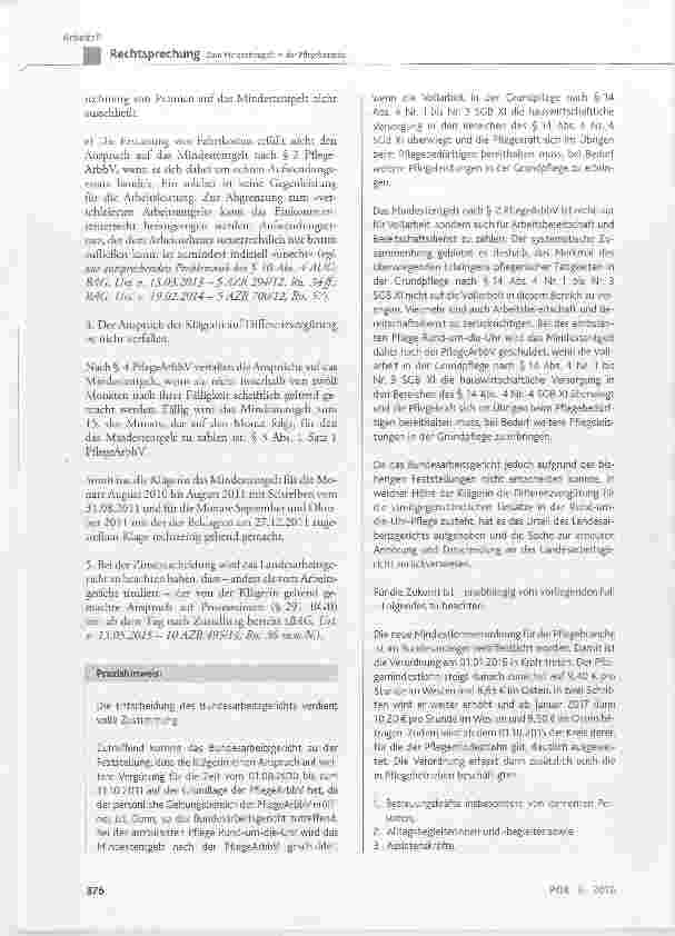 Vorschauseite 6: Zum Mindestentgelt in der Pflegebranche