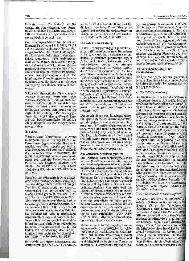 Vorschauseite 3: Haftung und Versicherungsschutz für Organe, Ärzte und Mitarbeiter in Krankenhäusern