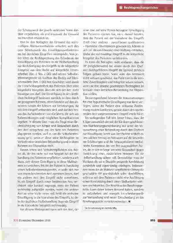 Vorschauseite 2: Vertretung bei der Chefarzt-OP