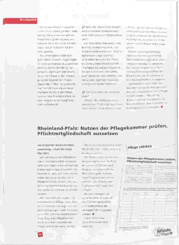 Vorschauseite 2: über die »Vereinigung der bayerischen Pflege«