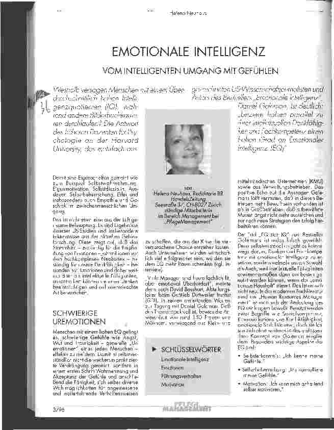 Vorschauseite 1: Emotionale Intelligenz Vom intelligenten Umgang mit Gefühlen