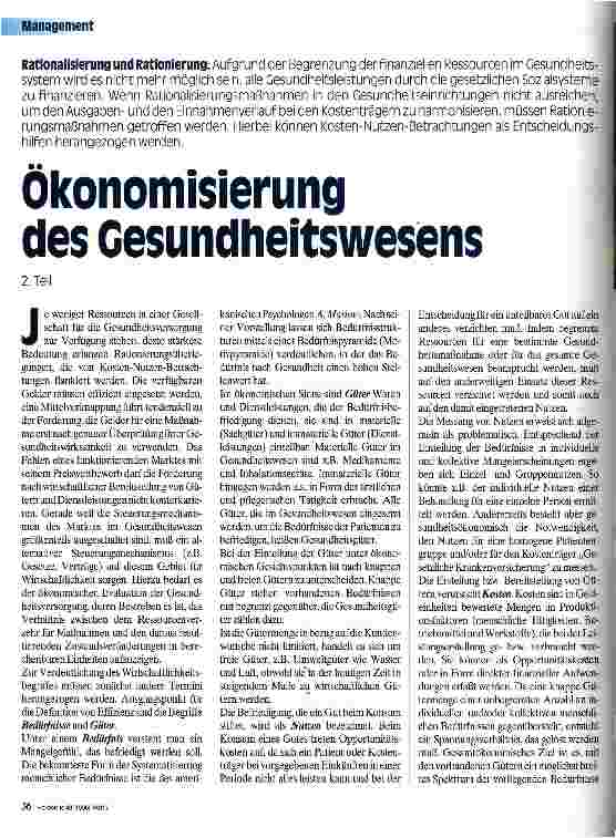 Vorschauseite 1: Ökonomisierung des Gesundheitswesens