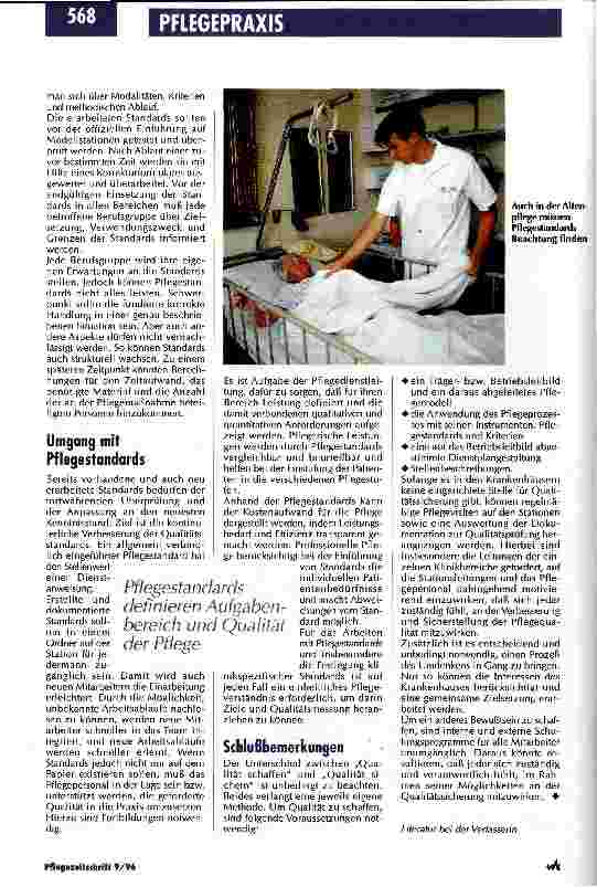 Vorschauseite 3: Zur Qulitätssicherung sind sie unerläßlich Pflegestandards