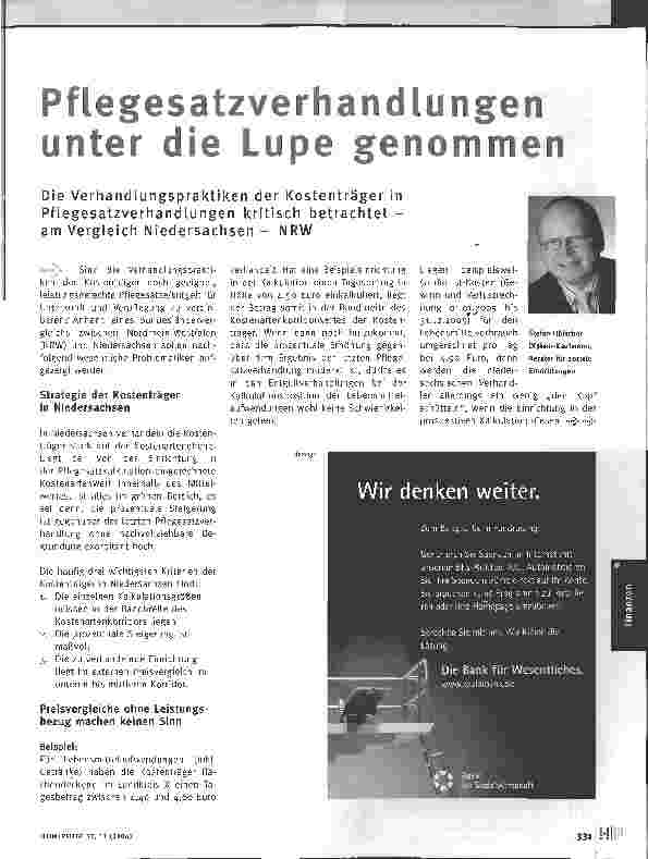 Vorschauseite 1: Pflegesatzverhandlungen unter die Lupe genommen