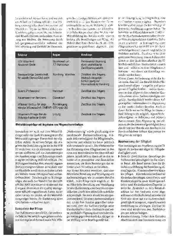 Vorschauseite 2: Die Anforderungen definieren - Großes Interesse an Weiterbildung zum Pflegesachverständigen