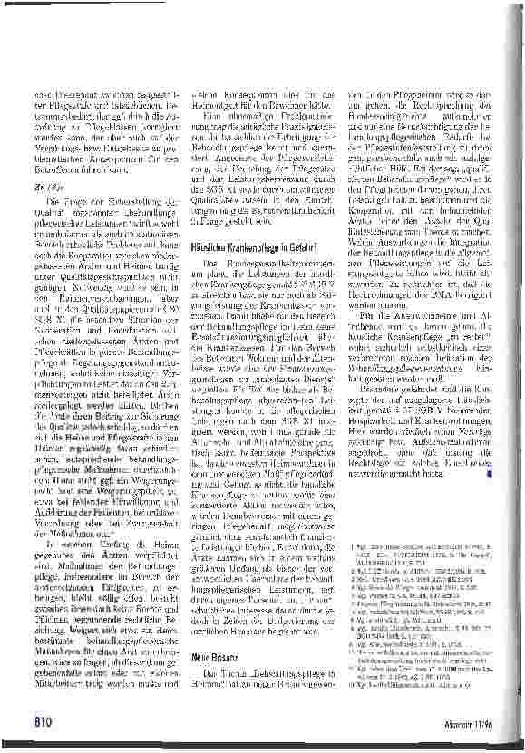 Vorschauseite 4: Die Zukunft der Behandlungspflege im Heim