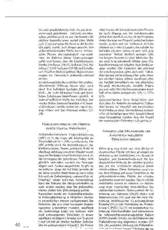 Vorschauseite 2: ANÄSTHETIKA-INDUZIERTE PRÄKONDITIONIERUNG ALS PRINZIP DER PERIOPERATIVEN RISIKOREDUKTION