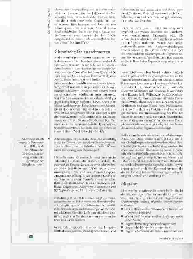 Vorschauseite 2: Diagnostische Herausforderungen Am Beispiel chronischer Gelenkschmerzen und Migräne