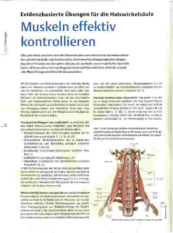 Vorschauseite 1: Evidenzbasierte Übungen für die Halswirbelsäule Muskeln effektiv kontrollieren
