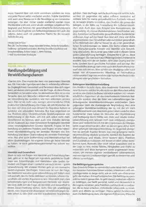 Vorschauseite 3: Identität und Gesundheit: Perspektiven auf vernachlässigte Zusammenhänge