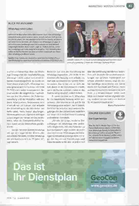 Vorschauseite 2: SOCIAL MEDIA FÜR KLINIKEN, REHA UND PFLEGE (TEIL 8) Instant-Messaging ist da!