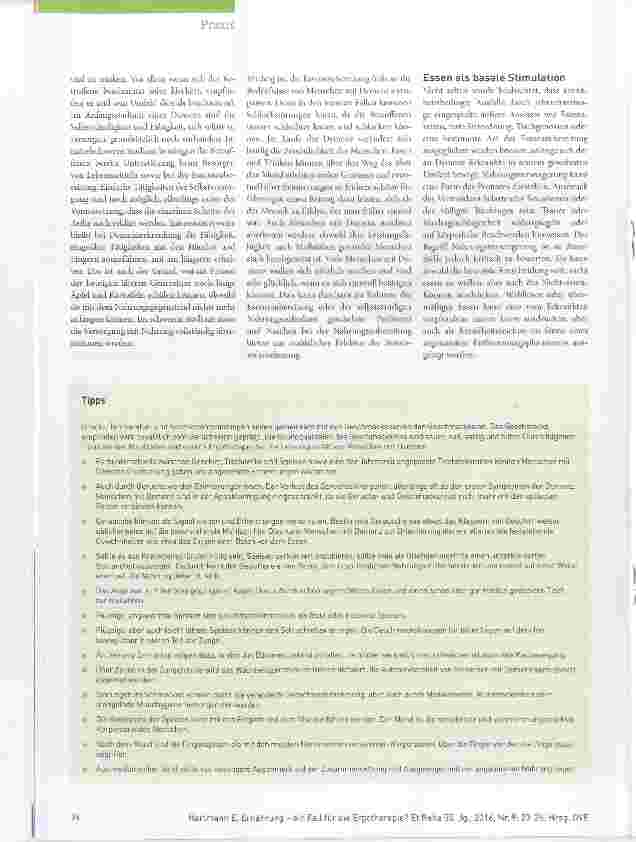 Vorschauseite 2: Ernährung ein Fall für die Ergotherapie?