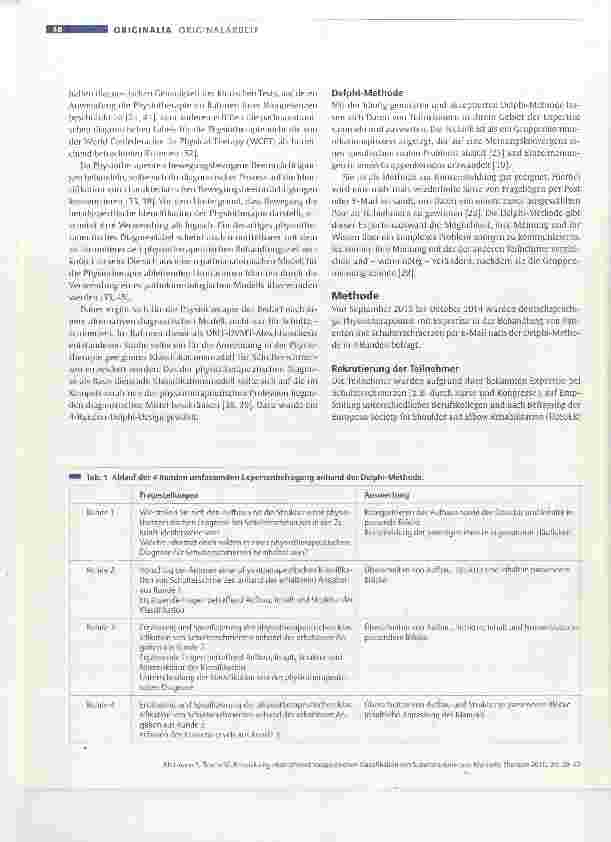 Vorschauseite 2: Entwicklung einer physiotherapeutischen Klassifikation von Schulterschmerzen
