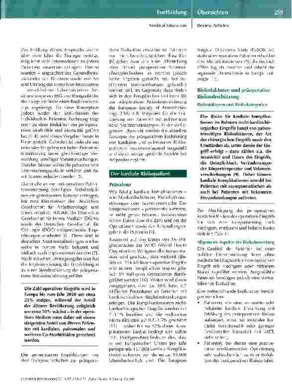 Vorschauseite 2: Präoperative Evaluation des kardiopulmonalen Risikopatienten