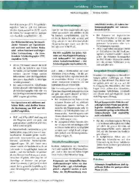Vorschauseite 6: Präoperative Evaluation des kardiopulmonalen Risikopatienten