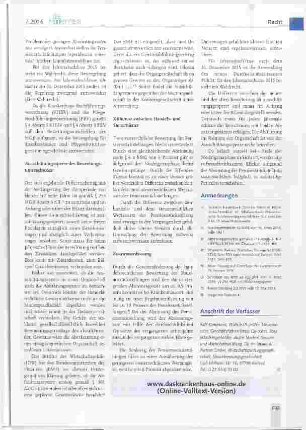 Vorschauseite 2: Bilanzierung: Änderung der Bewertung von Pensionsrückstellungen