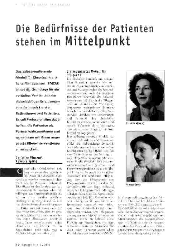 Vorschauseite 1: Die Bedürfnisse der Patienten stehen im Mittelpunkt