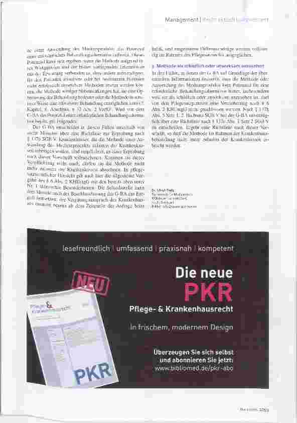 Vorschauseite 4: Frühe Nutzenbewertung Neue Anforderungen für NUB inn Krankenhaus