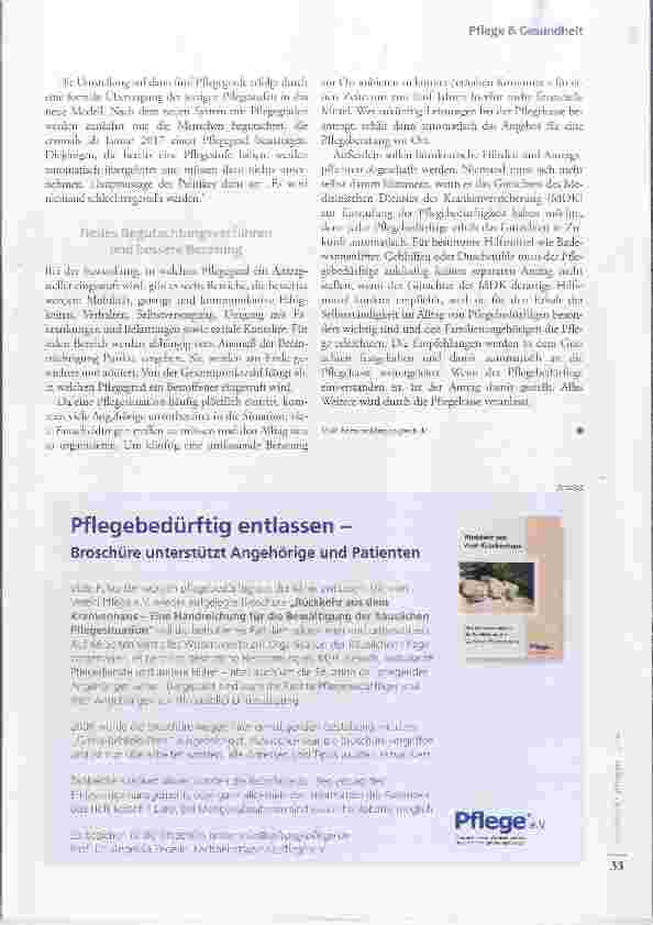 Vorschauseite 2: Ab 2017 neue Pflegegrade und weniger Bürokratie