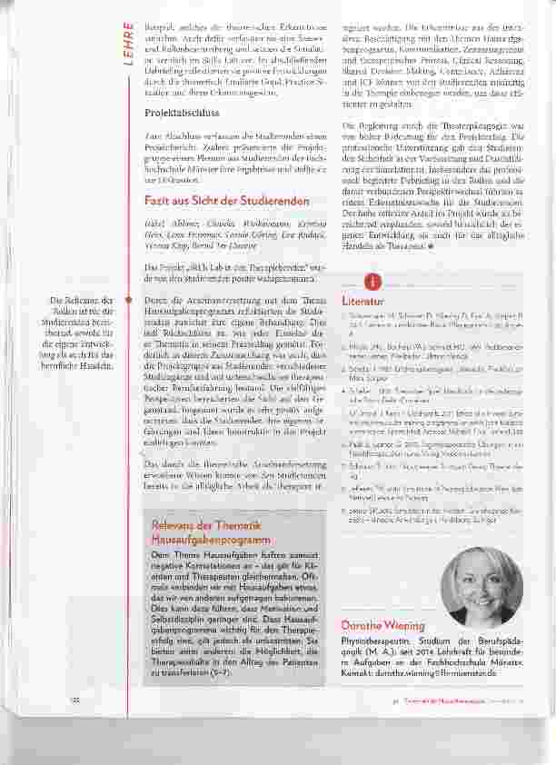 Vorschauseite 4: Förderung beruflicher Kompetenzen im Skills Lab zum Thema Hausaufgabenprogramm
