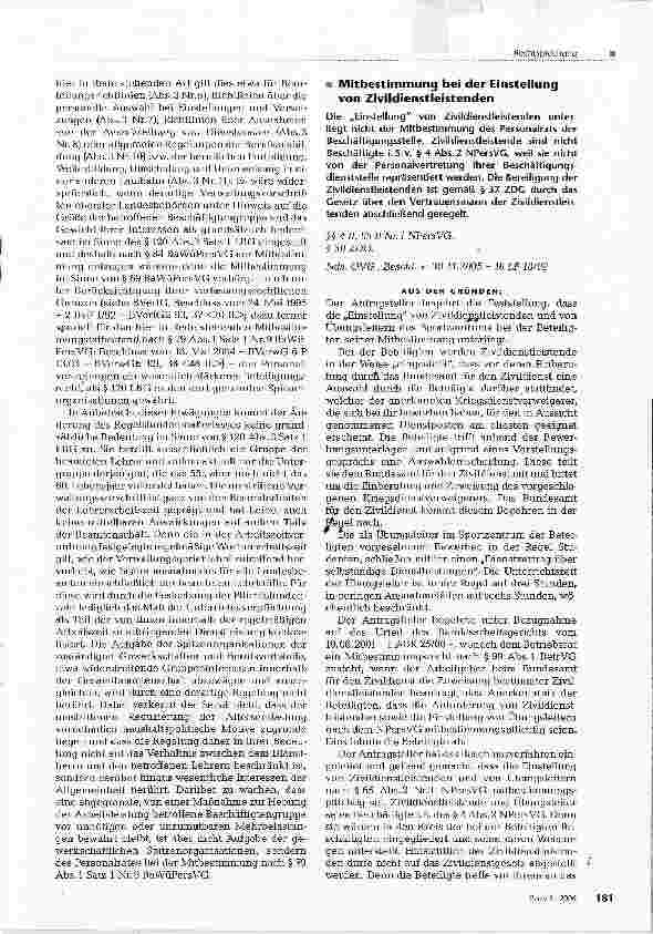 Vorschauseite 5: Mitbestimmung oder Beteiligung von Spitzenorganisationen - Eriass einer Verwaltungsvorschrift