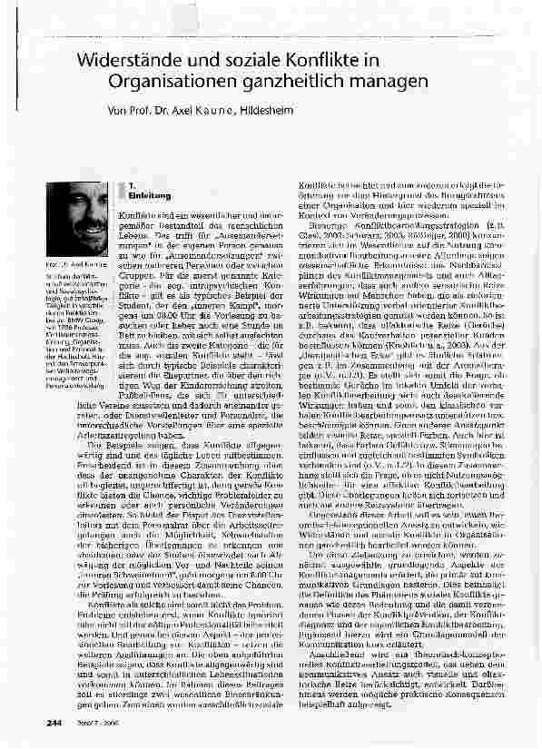 Vorschauseite 1: Widerstände und soziale Konflikte inOrganisationen ganzheitlich managen