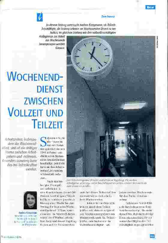 Vorschauseite 1: Wochenenddienst zwischen Vollzeit und Teilzeit