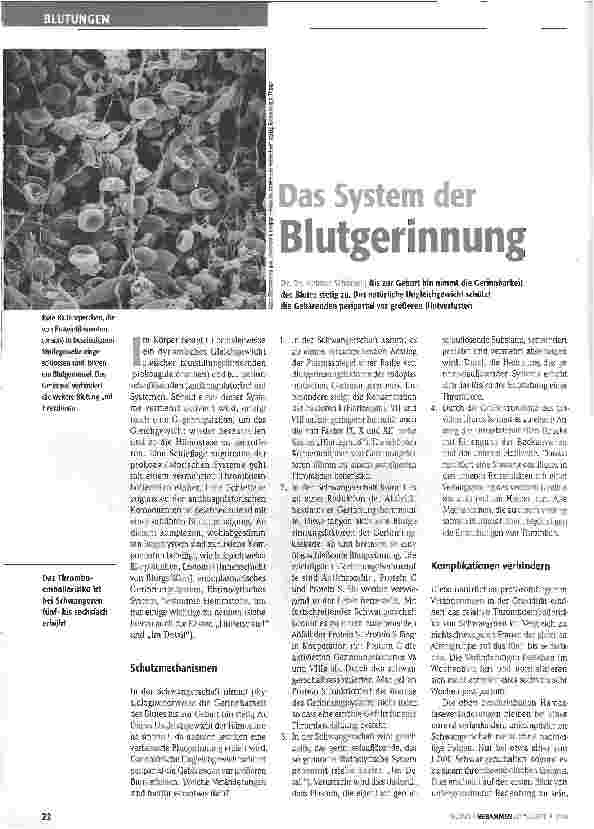 Vorschauseite 1: Das System der Blutgerinnung
