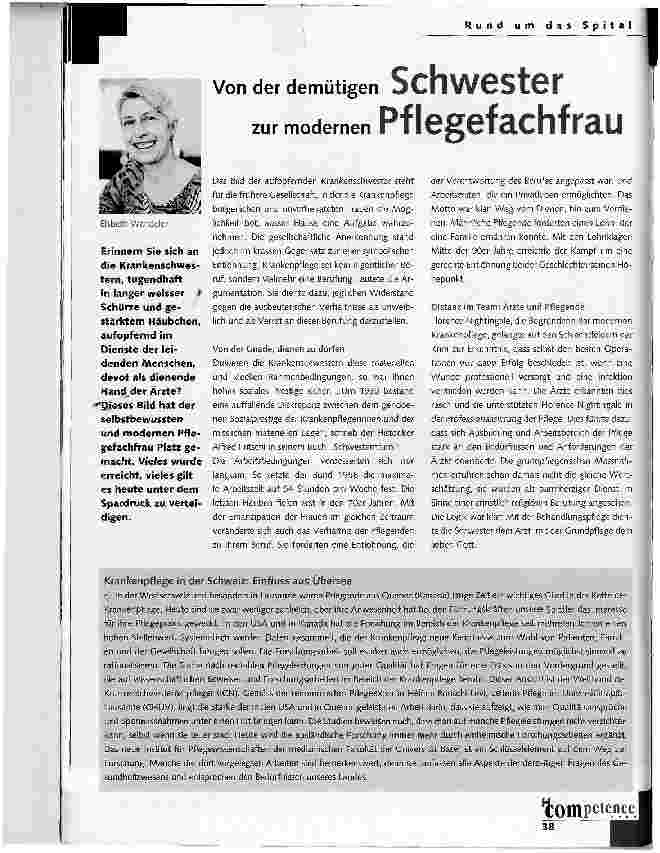 Vorschauseite 1: Von der demütigen Schwester zur modernen Pflegefachfrau