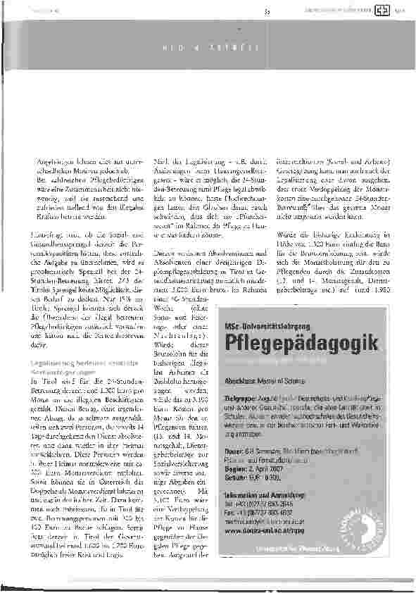 Vorschauseite 2: Illegale Pflege in Tirol