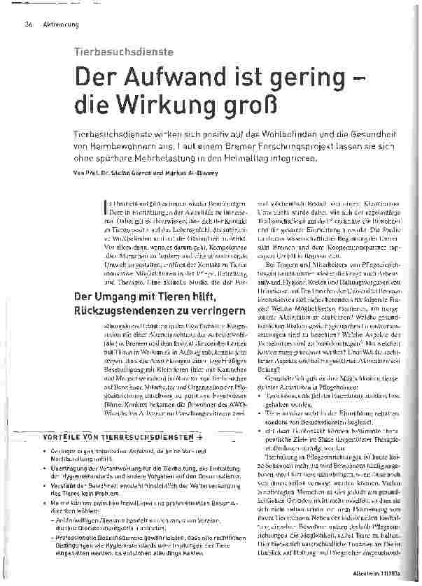 Vorschauseite 1: Der Aufwand ist gering - die Wirkung groß
