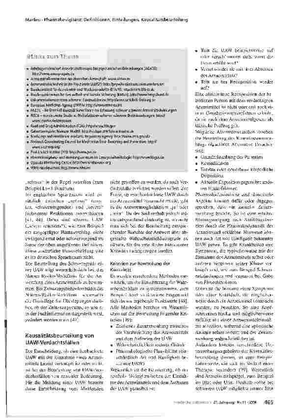 Vorschauseite 4: Pharmakovigilanz: Definitionen, Einteilungen, Kausalitätsbeurteilung