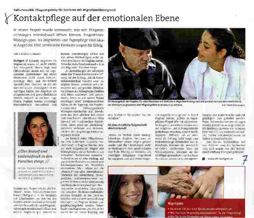 Vorschauseite 1: Kultursensible Pflegeangebote für Senioren mit Migrationshintergrund Kontaktpflege auf der emotionalen Ebene