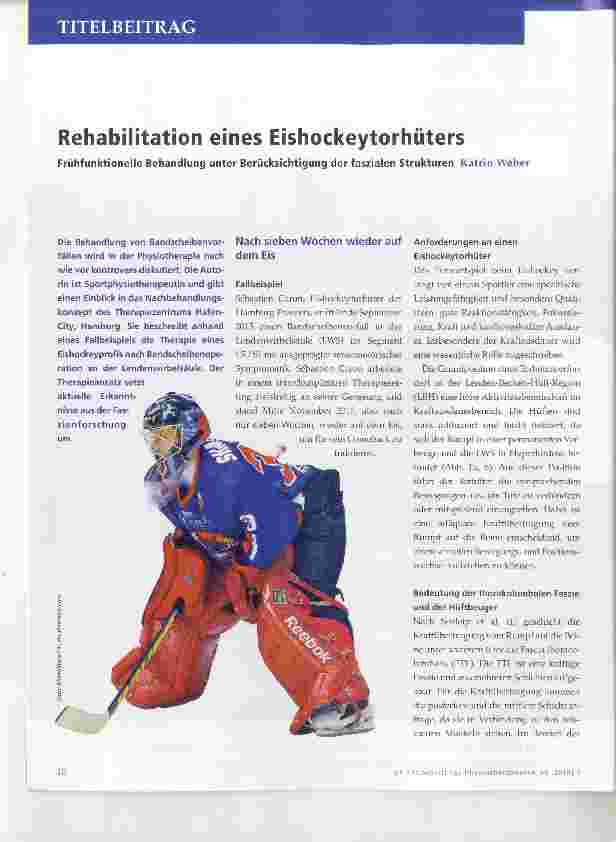 Vorschauseite 1: Rehabilitation eines Eishockeytorhüters