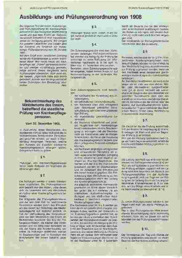 Vorschauseite 1: Ausbildungsund Prüfungsverordnung von 1908