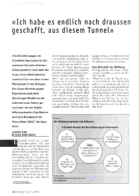 Vorschauseite 1: «Ich habe es endlich nach draussen geschafft, aus diesem Tunnel»