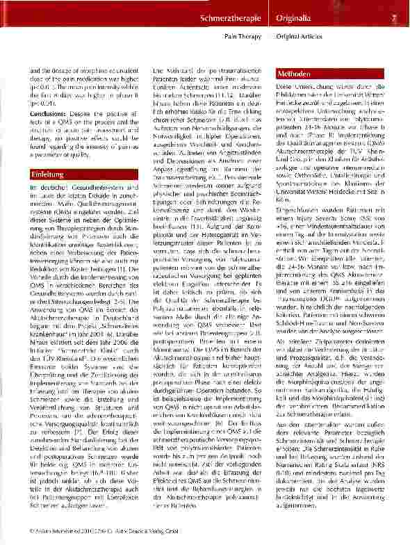 Vorschauseite 2: Schmerzintensität und Schmerztherapie bei Polytraumapatienten