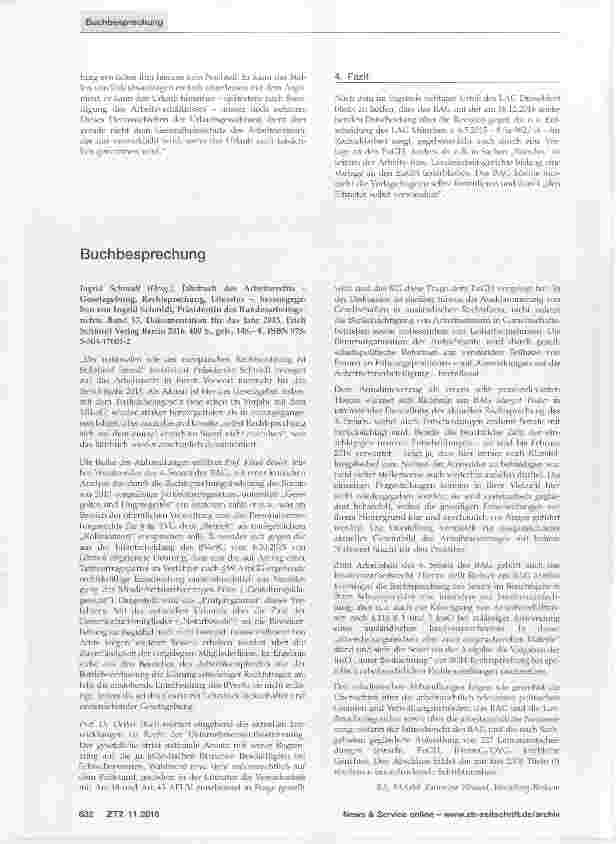 Vorschauseite 4: Haftung des Arbeitgebers wegen des Verfalls von Urlaub?