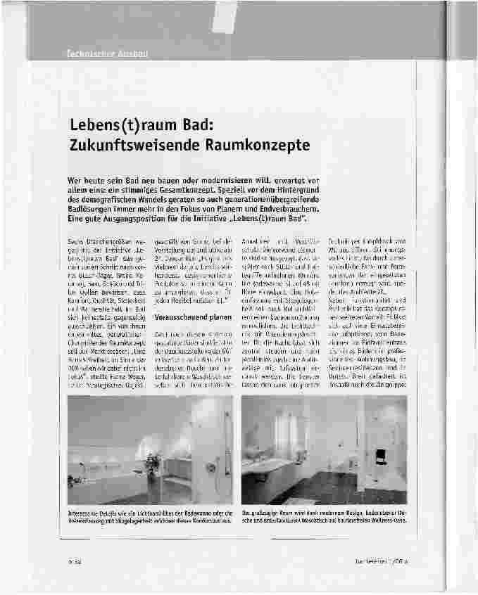 Vorschauseite 1: Lebens(t)raum Bad: Zukunftsweisende Raumkonzepte