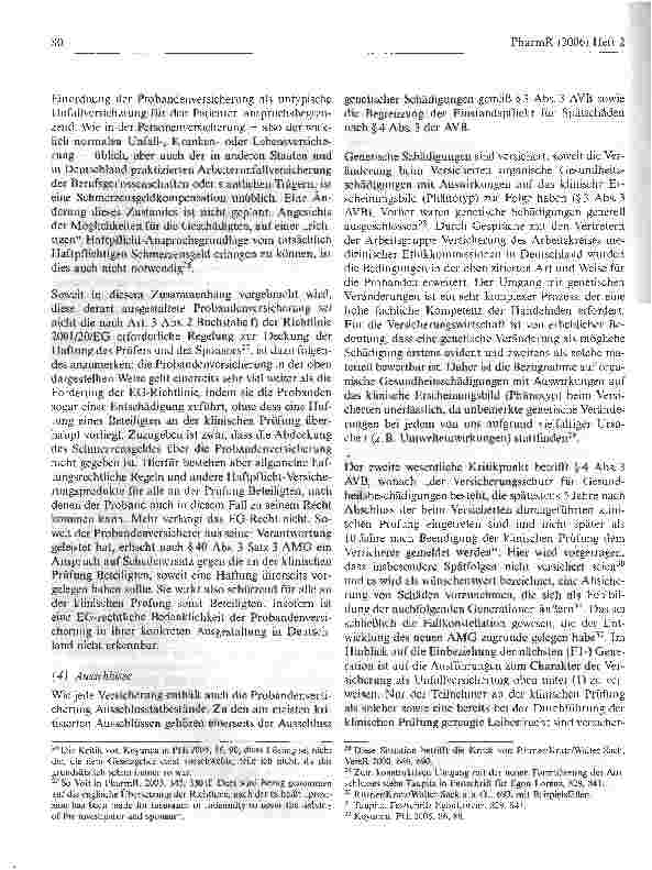 Vorschauseite 5: Die Versicherungspflicht für klinische Prüfungen nach § 40 AMG (Probanden-Versicherung) - Anmerkungen aus der Praxis - zugelassenen Indikation?