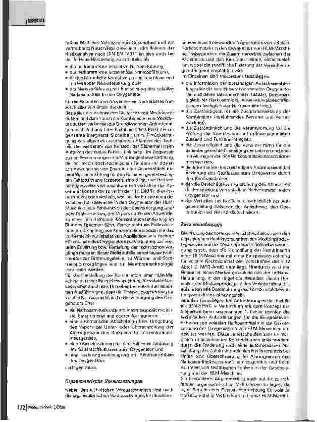 Vorschauseite 3: Applikation von volatilen Narkosemitteln mit Oxygenatoren von Herz-Lungen-Maschinen. Rechtliche, technische und organisatorische Voraussetzungen