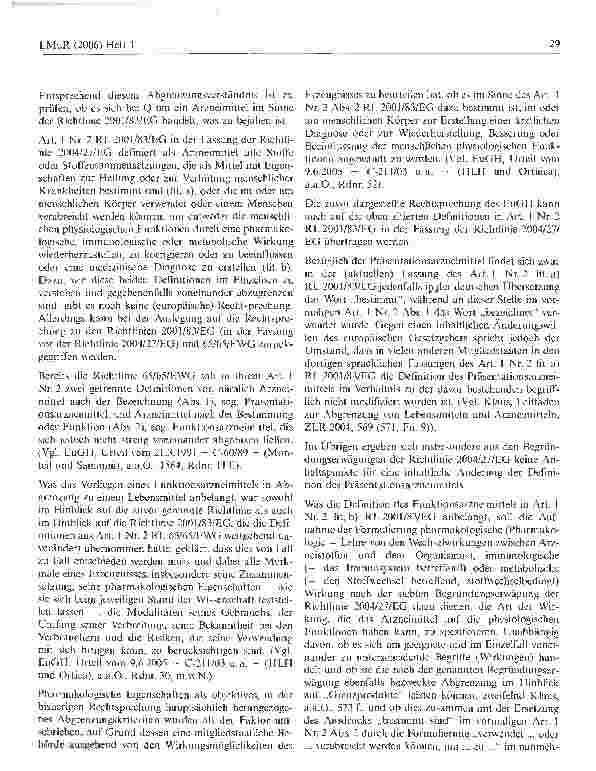 Vorschauseite 5: Zur Abgrenzung Lebens-/Nahrungsergänzungsmittel und Arzneimittel