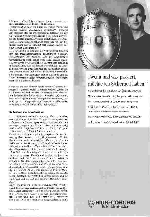 Vorschauseite 2: Besuch erbetenStiftung Pflege e.V. fordert flexible und patientenfreundliche Besuchszeiten auf Intensivstationen