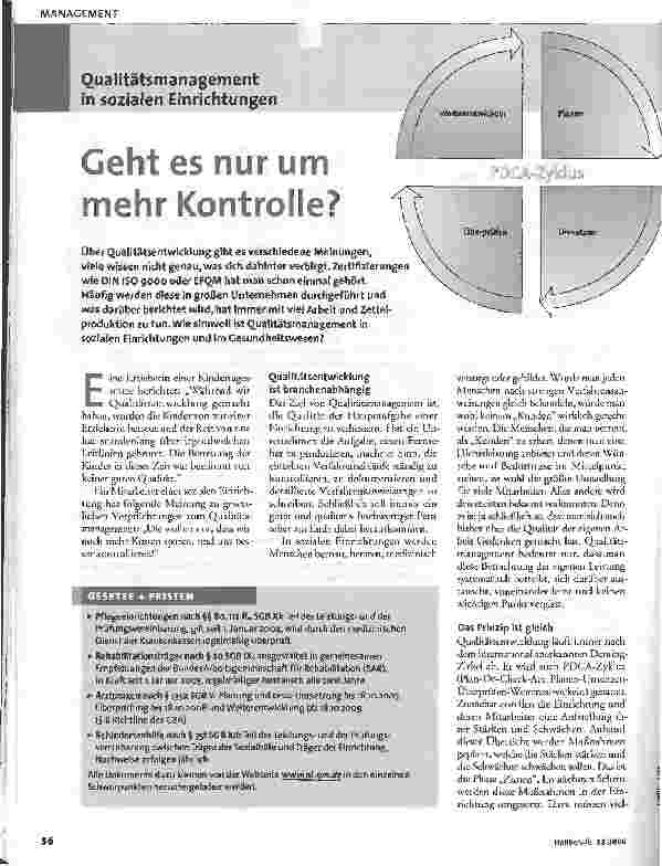 Vorschauseite 1: Geht es nur um mehr Kontrolle?